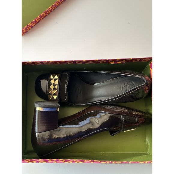 Tory Burch Two Inch Heels Dark Brow Parent Leather Size 8.5 Retails $325 - Picture 10 of 10